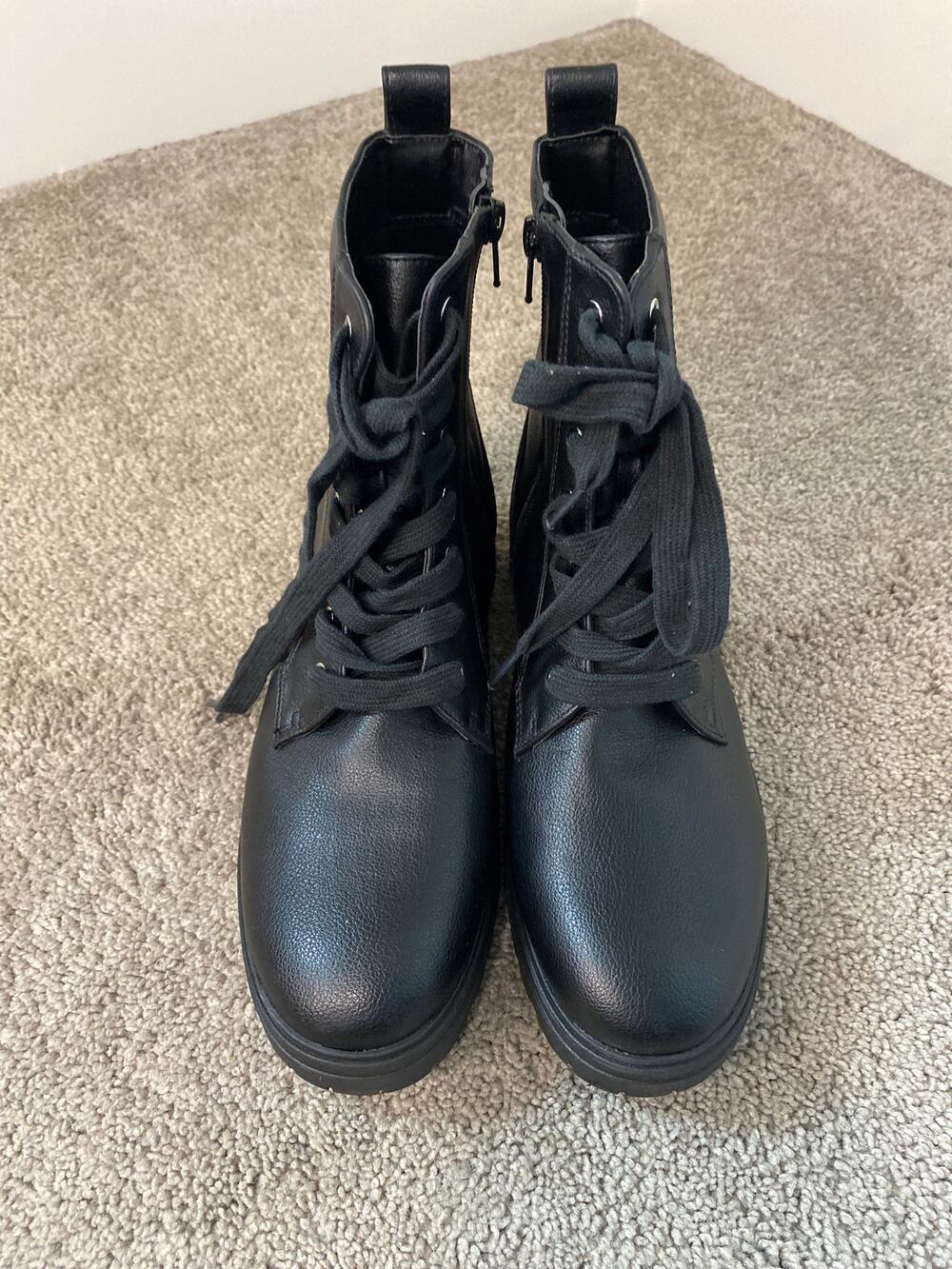 New Mix No.6 Black Lace Up Combat Boots Women's Size 8